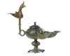 A BRONZE OIL LAMP, KHORASAN, EASTERN PERSIA, 12TH CENTURY