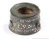 A BRONZE INSCRIBED SILVER-INLAY INKWELL BODY, KHORASAN,  12TH-13TH CENTURY