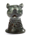A FINE CAST BRONZE LION HEAD, FROM AN INCENSE BURNER, KHORASAN, 11TH-12TH CENTURY
