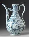 A CHINESE BLUE AND WHITE 'THREE FRIENDS OF WINTER' EWER, QING DYNASTY (1644-1911)