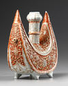 A CHINESE IRON-RED PILGRIM FLASK FOR THE ISLAMIC MARKET, 18TH-19TH  CENTURY