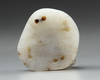 A CHINESE GREYISH CELADON JADE ‘LONGEVITY’ HAT FINIAL, YUAN DYNASTY (1271-1368)