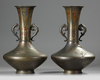 A PAIR OF JAPANESE BRONZE VASES, MEIJI PERIOD  (1868-1912)