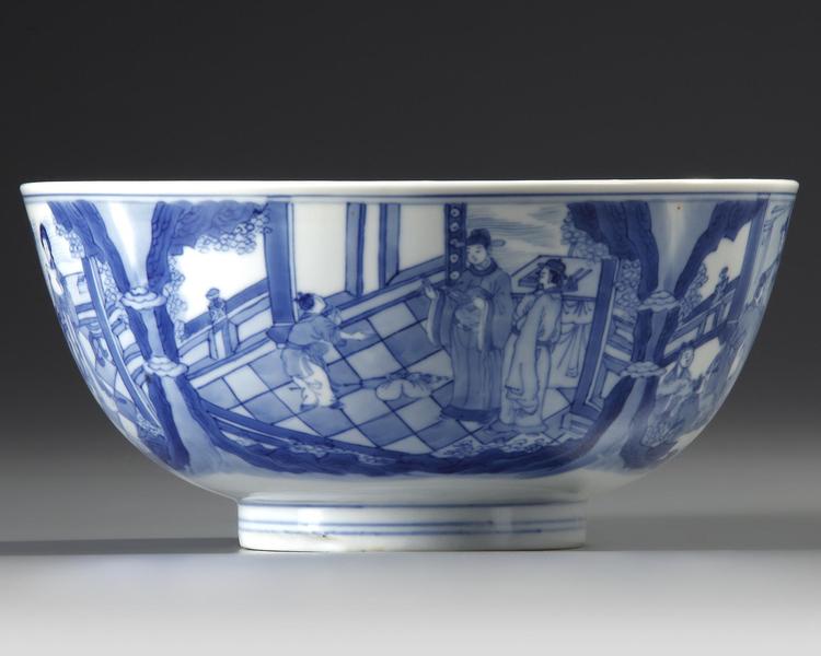 A CHINESE BLUE AND WHITE BOWL, KANGXI (1662-1722)