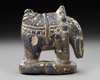 A NISHAPUR LAPIS LAZULI CHESS PIECE, ELEPHANT FORM, PERSIA, 9TH-12TH CENTURY