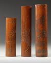 THREE CHINESE BAMBOO WRIST RESTS, 19TH-20TH CENTURY