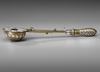 AN INDIAN SILVER INLAID COPPER SPOON, 20TH CENTURY