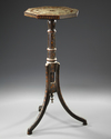 AN OTTOMAN SILVER WIRE-INLAID WOODEN COFFEE TABLE