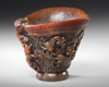 A CHINESE CARVED BUFFALO HORN LIBATION CUP, 19TH CENTURY
