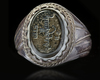 AN AGATE SEAL SILVER RING, 13TH CENTURY