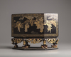 A Chinese Peranakan gilt-lacquered wood offering box and cover, chanap