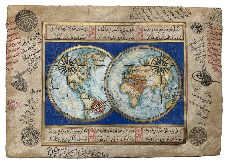 AN OTTOMAN MAP OF THE WORLD, TURKEY, 19TH CENTURY