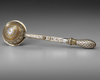 AN INDIAN SILVER INLAID COPPER SPOON, 20TH CENTURY