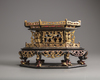A Chinese Peranakan gilt-lacquered wood offering box and cover, chanap