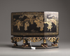 A Chinese Peranakan gilt-lacquered wood offering box and cover, chanap