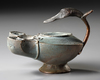A ROMAN BRONZE OIL LAMP WITH DUCK HEAD, CIRCA 1ST-2ND CENTURY A.D.
