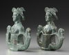 A PAIR OF ROMAN BRONZE CHARIOT FITTINGS, CIRCA 1ST- 2ND CENTURY A.D.