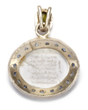 A CRYSTAL SILVER MOUNTED AND GEMSTONES- SET CARVED PENDANT, 4TH AH -11TH AD CENTURY