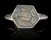 A SELJUK NIELLOED SILVER RING