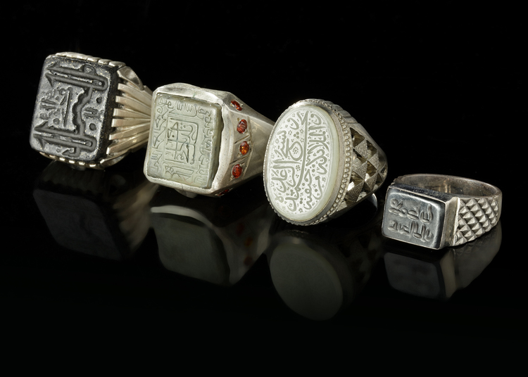 FOUR SEAL SILVER RINGS