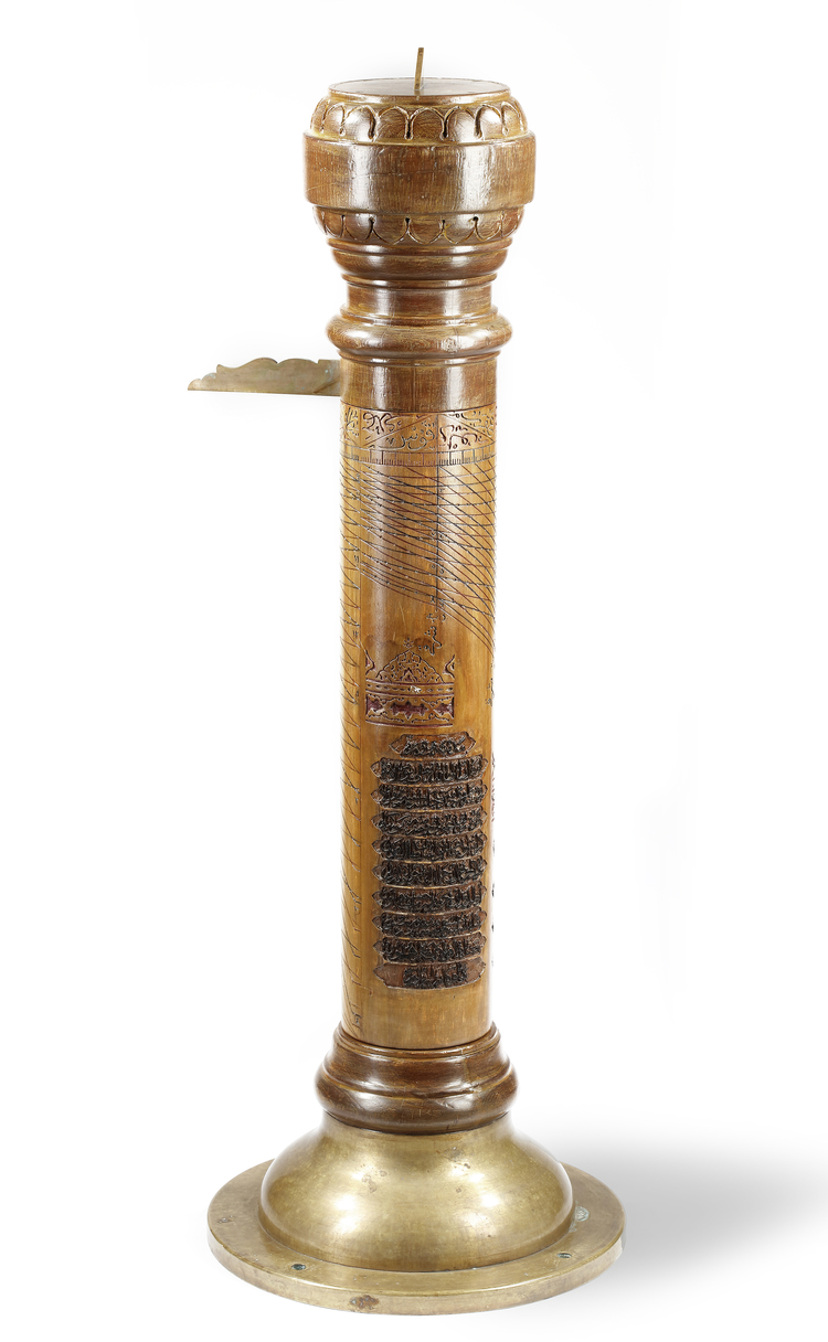 AN EXCEPTIONALLY RARE AND MONUMENTAL OTTOMAN SUNDIAL SENT AS GIFT TO MEDINA, PROBABLY BY SULTAN ABDULHAMID II