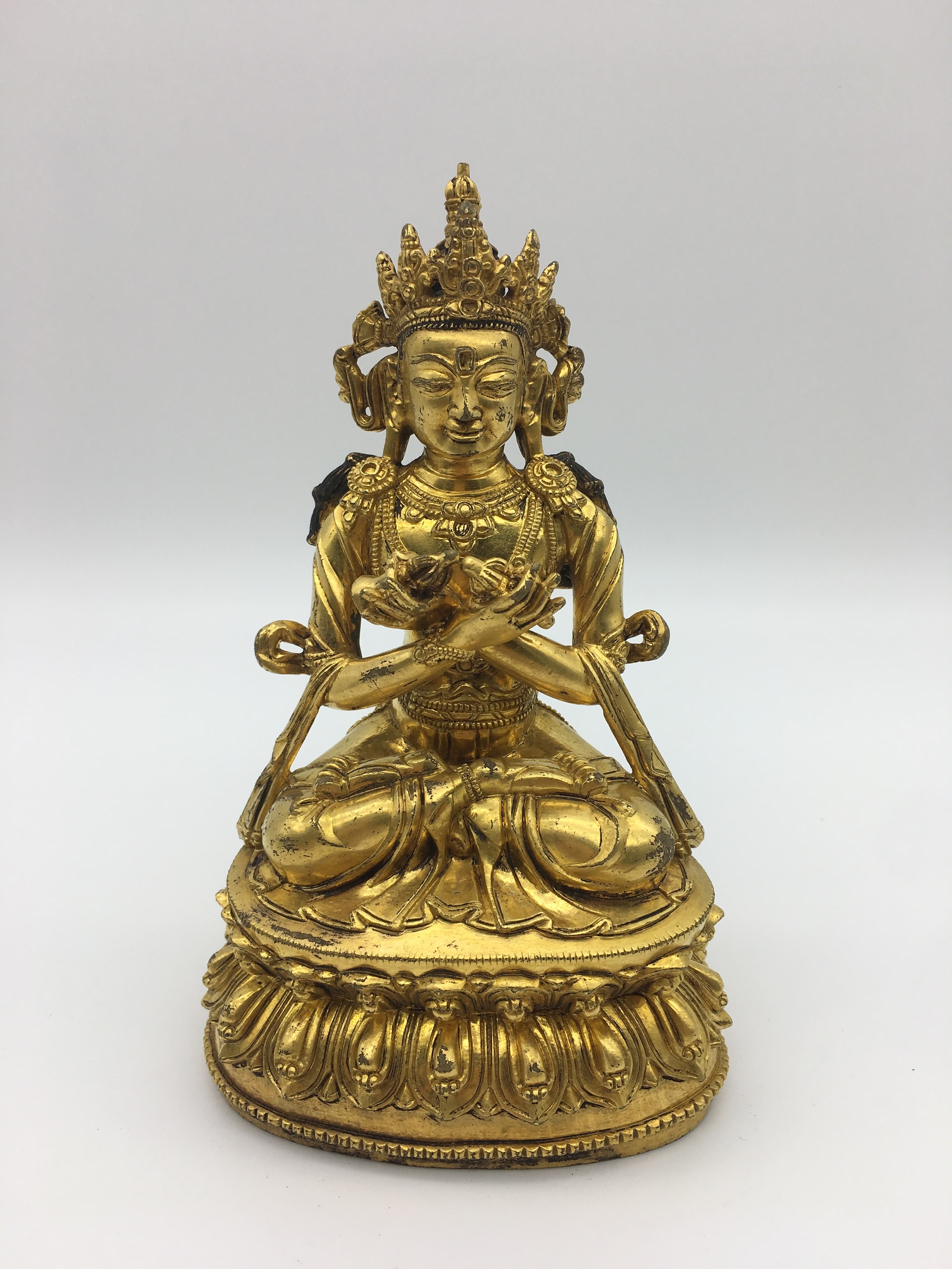 A Sino-Tibetan Gilt Bronze Vajrasattva