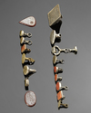 17 CARNELIAN AND SILVER SEALS WITH TEXT AND DATA, 19TH CENTURY