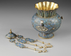 A MOSQUE LAMP, BRONZE WITH CLOISONNÉ ENAMEL DECORATION, CHINA, LATE 19TH CENTURY