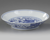 A SMALL CHINESE BLUE AND WHITE PLATE, 19TH CENTURY