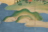 A JAPANESE FLORAL SIX PANEL SCREEN, MEIJI PERIOD (1868-1912)