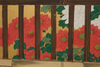A JAPANESE FLORAL SIX PANEL SCREEN, MEIJI PERIOD (1868-1912)