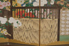 A JAPANESE FLORAL SIX PANEL SCREEN, MEIJI PERIOD (1868-1912)