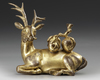 A CHINESE BRONZE DEER, 19TH CENTURY