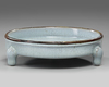 A CHINESE THREE LEGGED PLATE RU WARE WASHER, SONG DYNASTY (960-1279 AD)