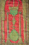 AN OTTOMAN METAL THREAD EMBROIDERED HANGING SITARA FROM MASJID  AL NABAWI AT MEDINA, TURKEY, DATED 1130 AH/1717 AD