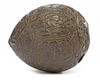 A QAJAR CARVED COCONUT HUQQA BASE, PERSIA, EARLY 19TH CENTURY