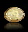 A CRYSTAL SET GOLD RING