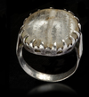 A CRYSTAL ROCK SILVER RING