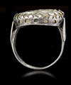 A CRYSTAL ROCK SILVER RING