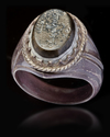 AN AGATE SEAL SILVER RING, 13TH CENTURY