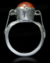 AN AGATE SEAL SILVER RING, 7TH - 8TH CENTURY