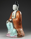 A CHINESE FAMILLE ROSE GUANYIN ,  19TH-20TH CENTURY