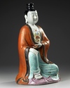 A CHINESE FAMILLE ROSE GUANYIN ,  19TH-20TH CENTURY