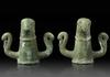 A PAIR OF ROMAN BRONZE CHARIOT OR CARPENTUM FITTINGS, 2/3 CENTURY A.D.