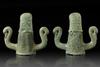 A PAIR OF ROMAN BRONZE CHARIOT OR CARPENTUM FITTINGS, 2/3 CENTURY A.D.