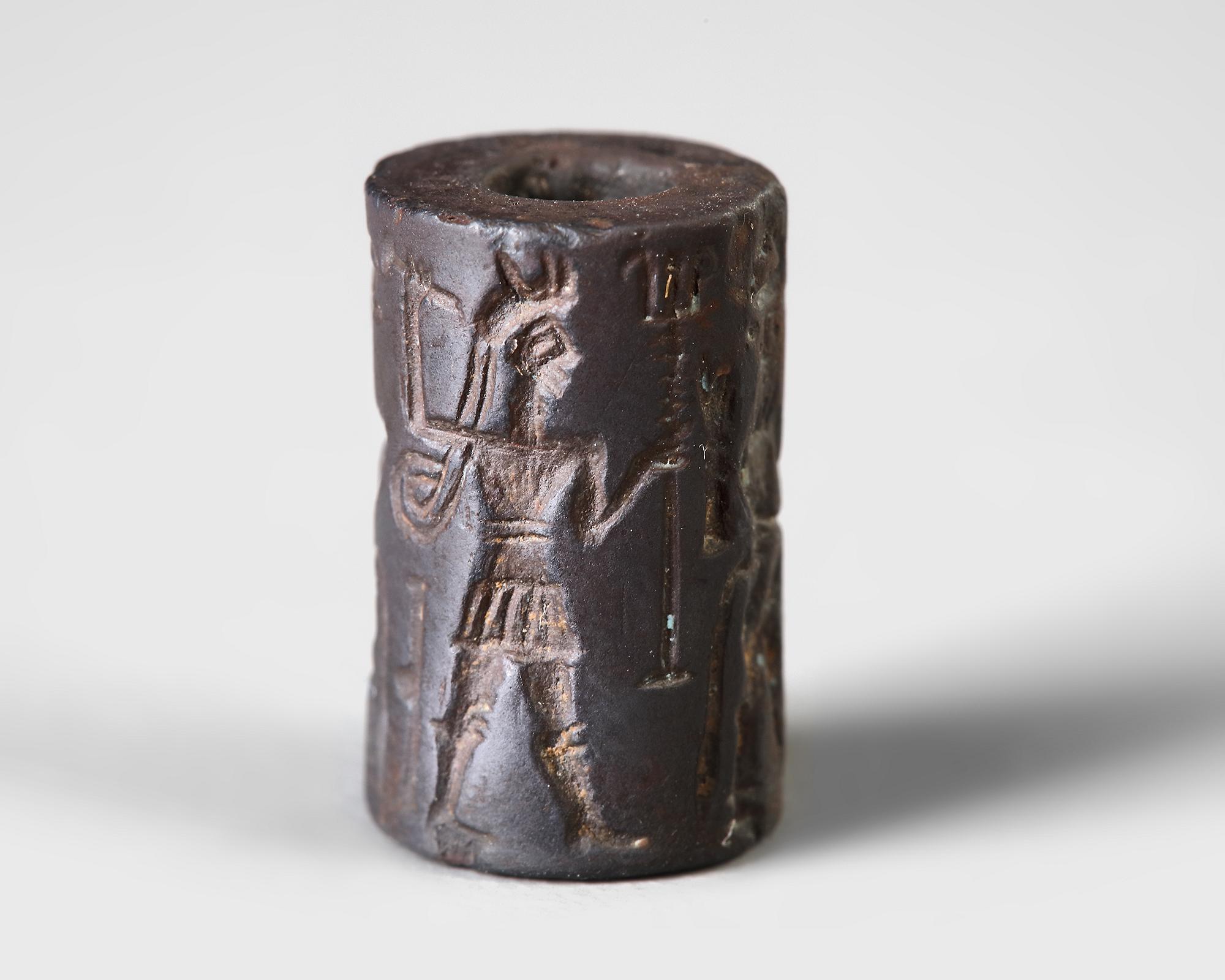 80s Hans Hansen hematite ヘマタイト aitique A WESTERN ASIATIC HEMATITE CYLINDER SEAL, CIRCA 1900-1700 B.C.
