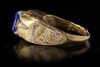 A LAPIS LAZULI GOLD RING