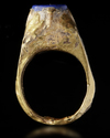 A LAPIS LAZULI GOLD RING