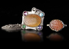 TWO AGATE SILVER PENDANTS