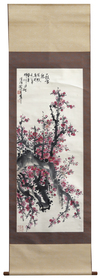 A CHINESE CHERRY BLOSSOMING TREE SCROLL, 20TH CENTURY